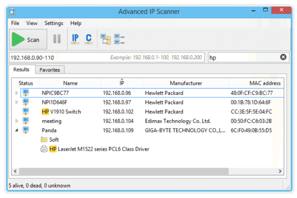 Advanced IP scanner
