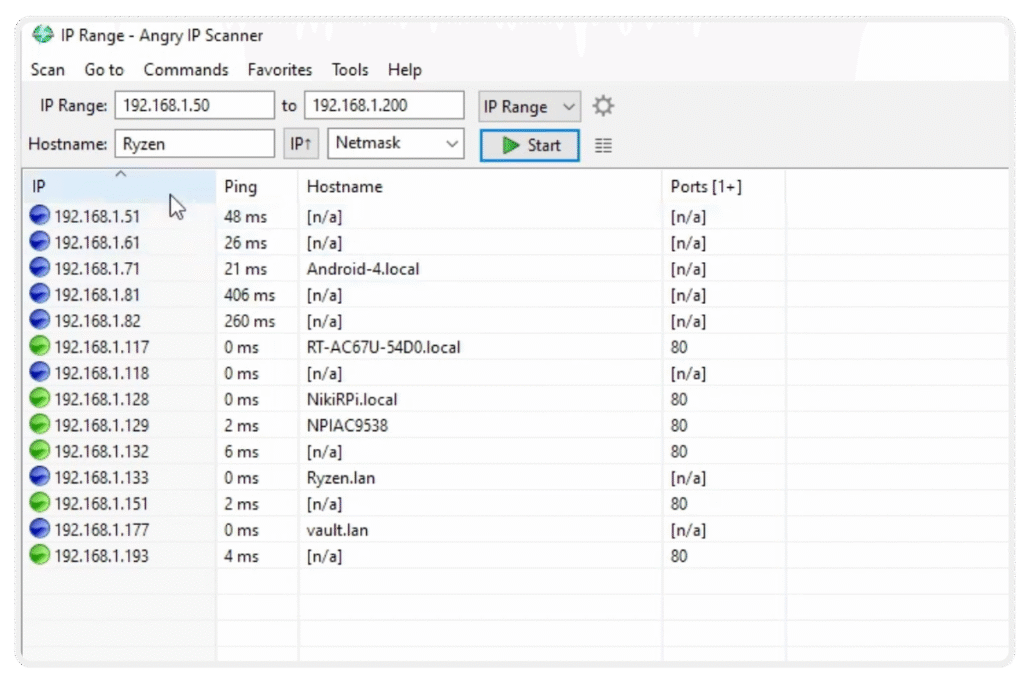 Angry IP scanner