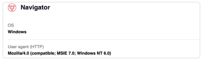User Agent in Google Chrome has been changed