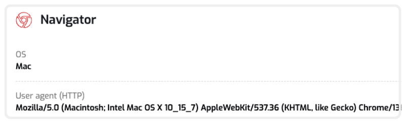 User Agent in Google Chrome has been changed