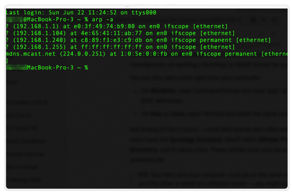 How to Find IP Address of NAS on Mac