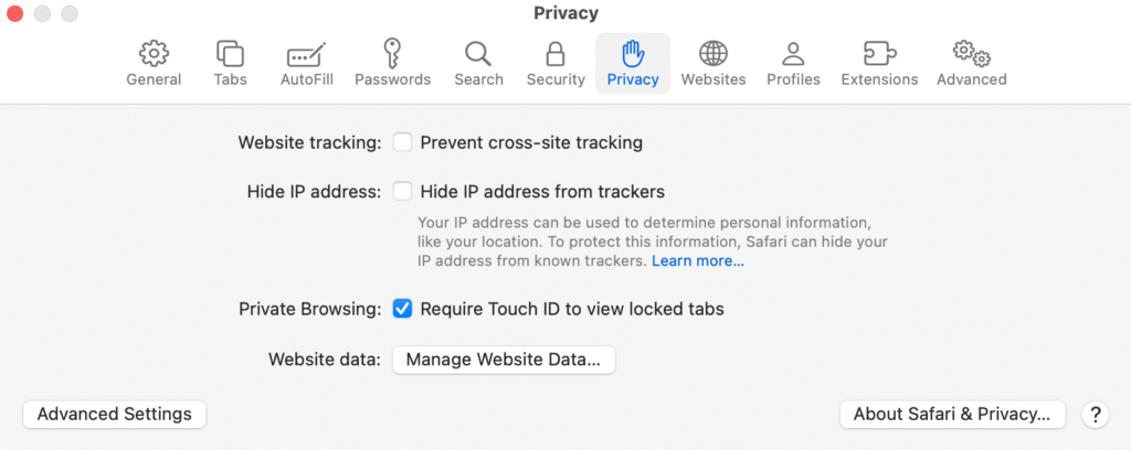 Hide IP Address from Trackers on desktop Safari