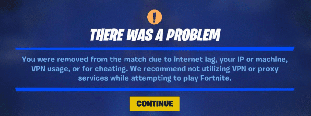 Fortnite IP BAN