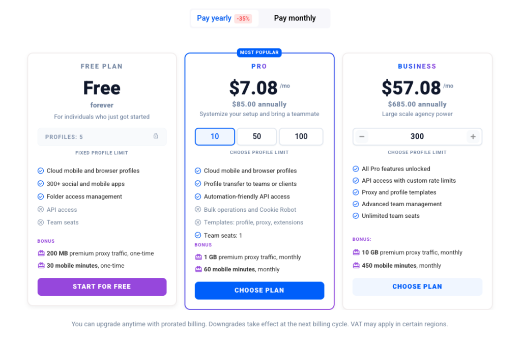 Multilogin Cloud Phone and Multi-account browser – Pricing 2026