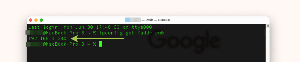 How to find a IP address on a mac in terminal