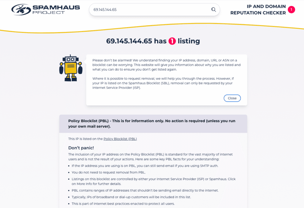 How to Remove IP address from Spamhaus

