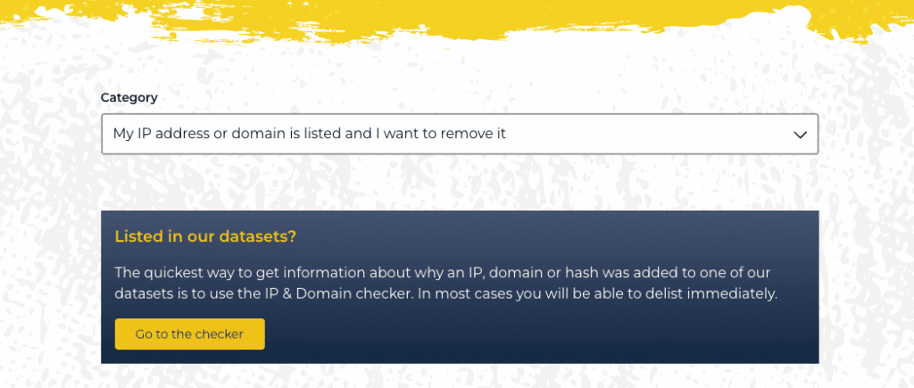 Spamhaus ticketing system