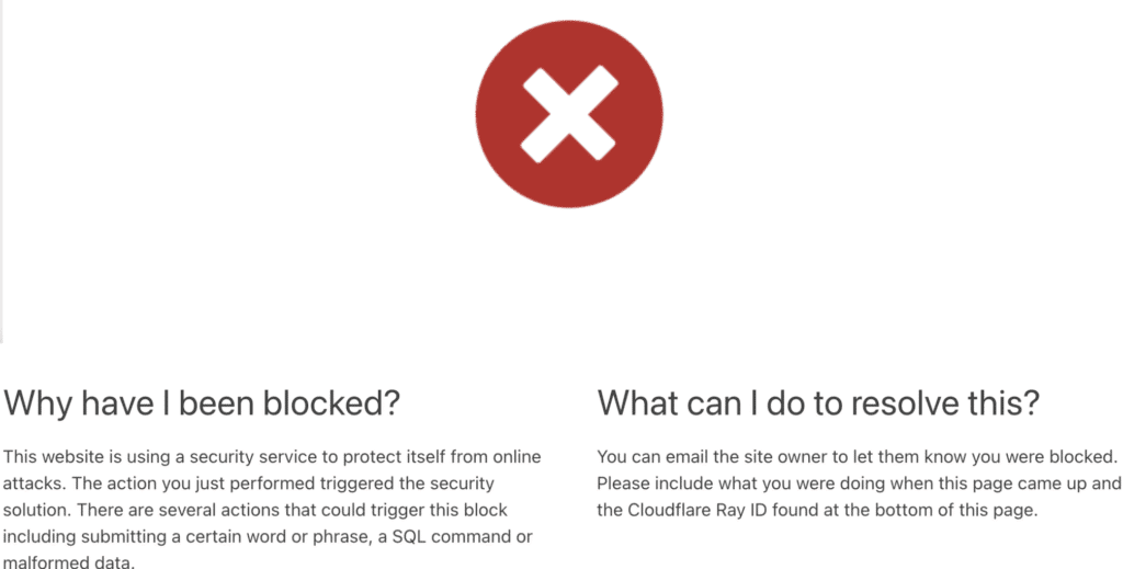 Why is my IP Blacklisted on cloudlfare