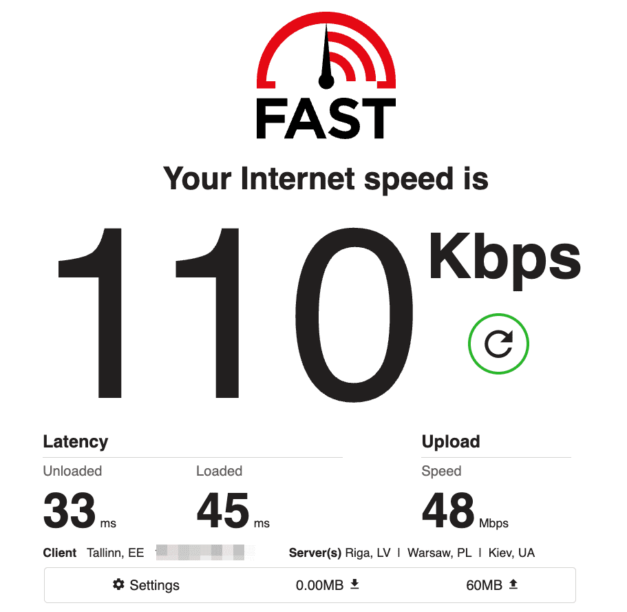 Internet Speed Test Fast.com