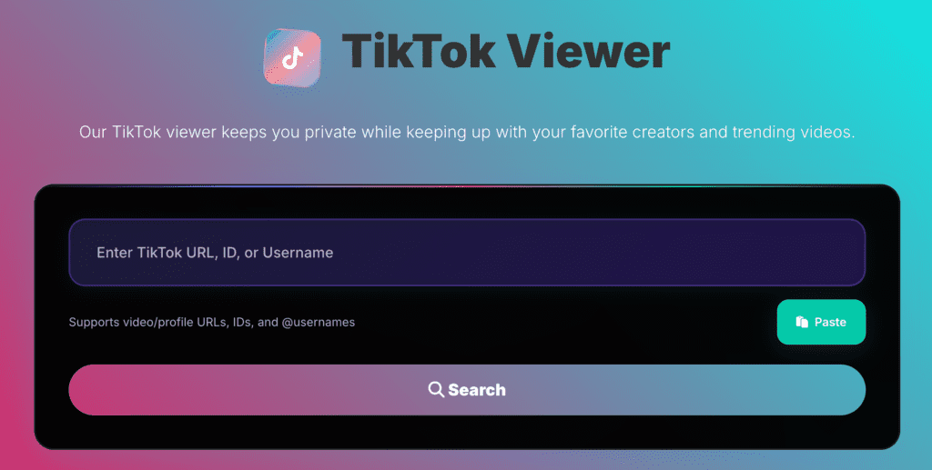 TikViewr anonymous TikTok viewer with Download All Videos button
