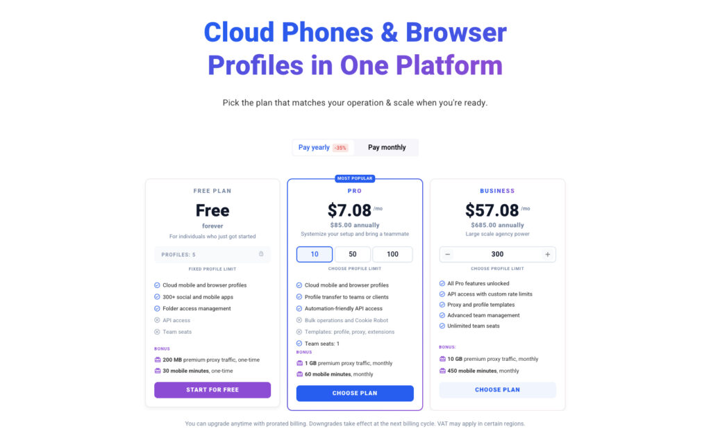 multilogin pricing Multilogin's free cloud phone plan